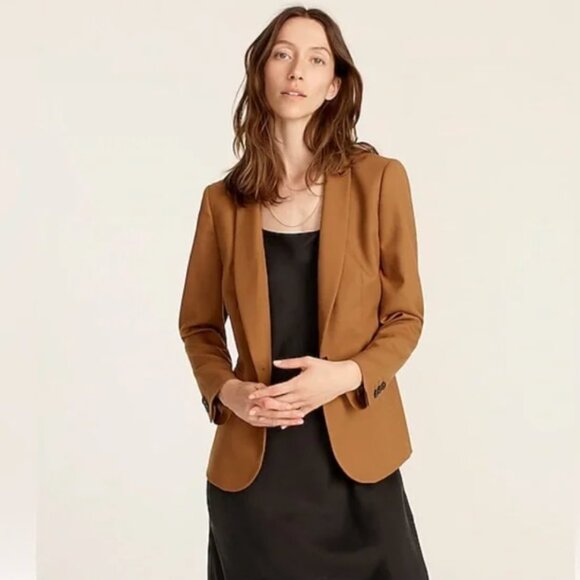 J. Crew Jackets & Blazers - J CREW Parke Blazer Jacket in Wool Flannel Heather Caramel J5627 size 2